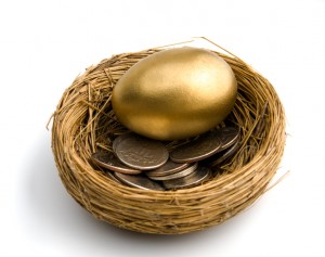 Nest Egg with coins